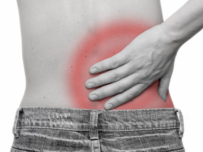 back pain in the lumbar region